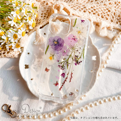 フレッシュな香りが漂う♥ 押し花スマホケース iPhone15 13 12 Pro
