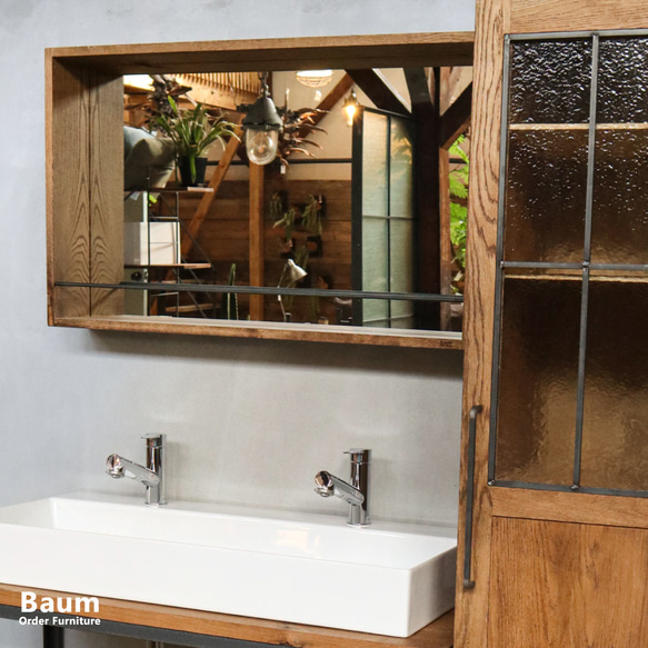 ジャパンヴィンテージ レザーフレームの鏡 ウォールミラー 壁掛け 革製