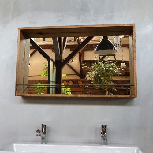 送料無料／[Wall Box Mirror]ウォールボックスミラー 鏡 壁掛けミラー