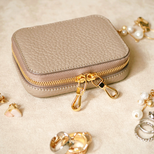 Marble】アクセサリーケース フランス産レザー トゥルティエールグレー