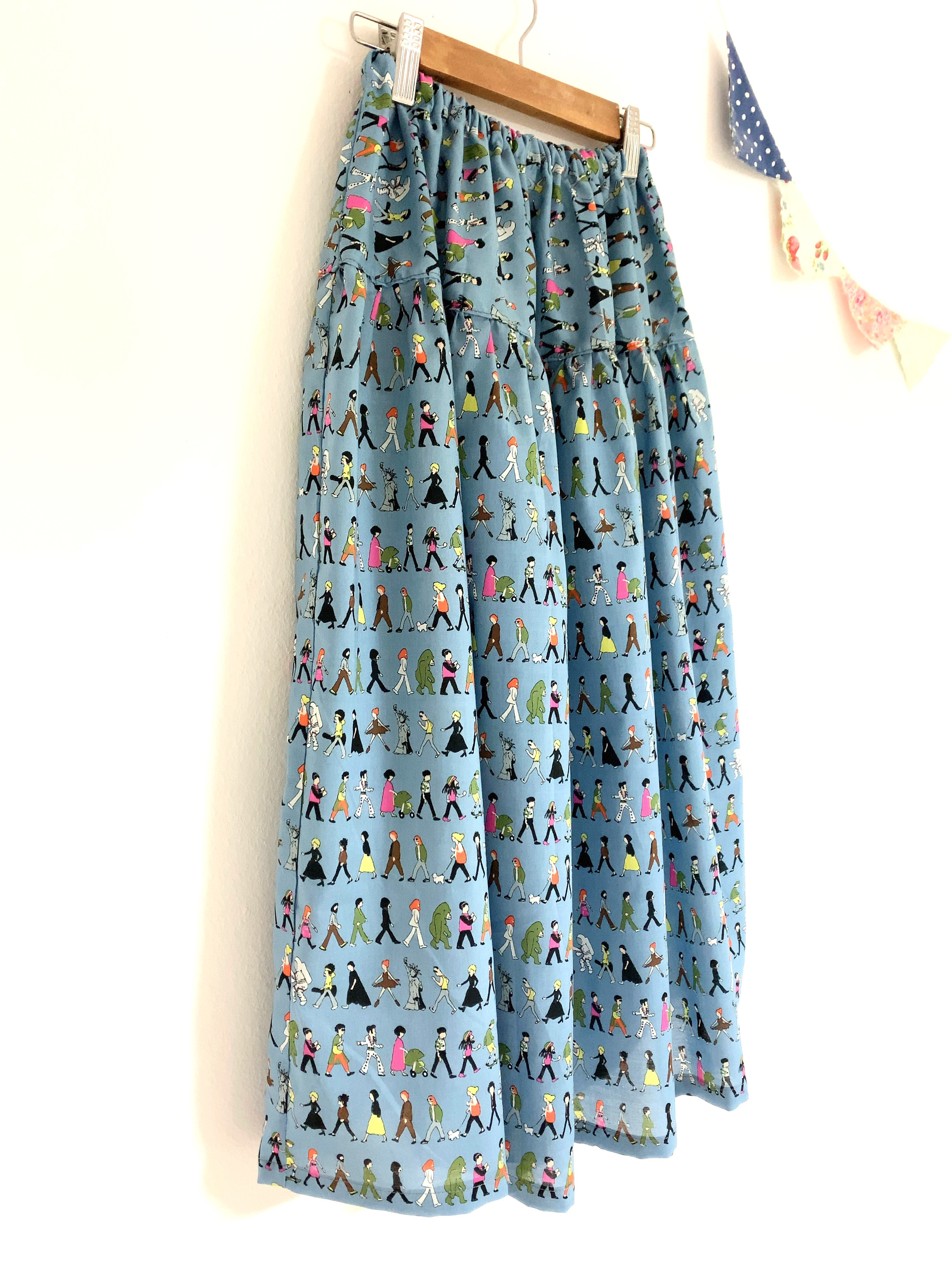 ＊various people♪ロングティアードスカート(blue)＊