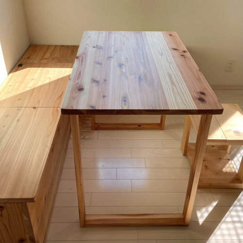 無垢ダイニングテーブル 100×60cm 国産杉 天然木 作業テーブル