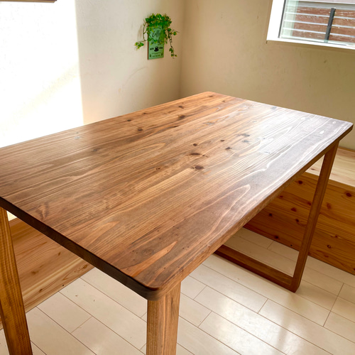 天然木　机 無垢ダイニングテーブル 100×60cm 国産杉 天然木 作業テーブル