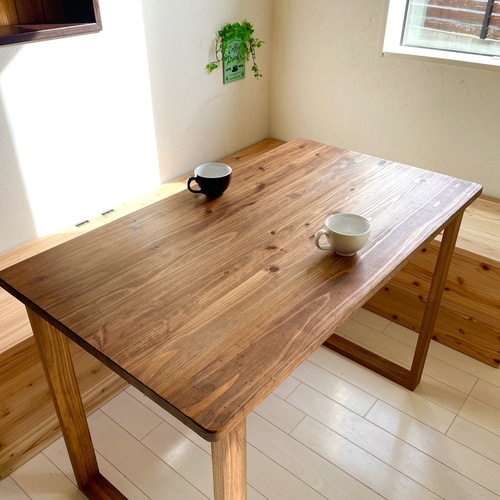 無垢ダイニングテーブル 100×60cm 国産杉 天然木 作業テーブル