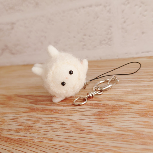 ご確認用　羊毛フェルト　キーホルダー　リッツ 再販】ひつじ ストラップ キーホルダー 羊毛フェルト 携帯