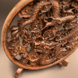 独龍戯珠　小型円彫彫アンティーク調（龍・竜） 透かし彫 6枚目の画像