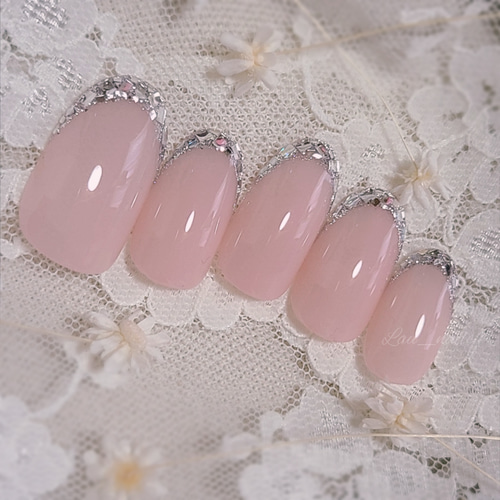 エバーネイル　ネイルチップ　ガラスフレンチ Glass French Pink