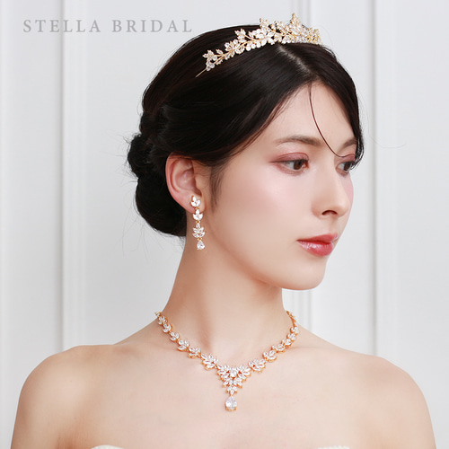 キュービックジルコニア ウェディングジュエリー ティアラ Mila
