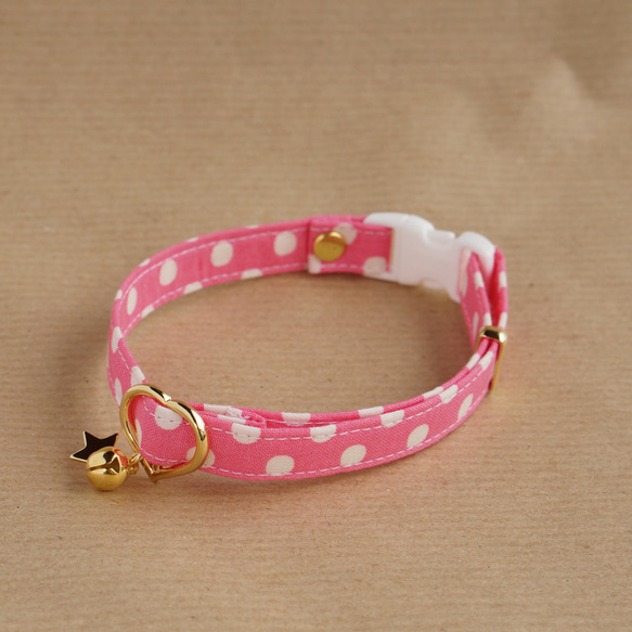 ピンクドット、わんちゃん猫ちゃん用首輪 ピンクドット、わんちゃん猫ちゃん用首輪 ピンクドット、わんちゃん猫