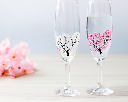 シーグラスアート　♡憧れの桜シャンパン♡ シーグラスアート💎 リクエストがあったデザインです🎵 柔らかい