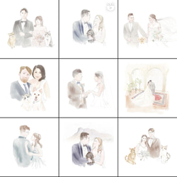 MYLoveHK 手繪似顏人像來圖個人訂造 婚照水彩風掛畫 結婚禮物 第5張的照片