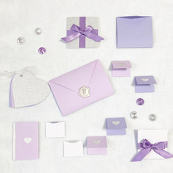 ✳︎組み立ていらず✳︎パーツつき　レター型　サプライズボックス　紫×白×シルバー 2枚目の画像