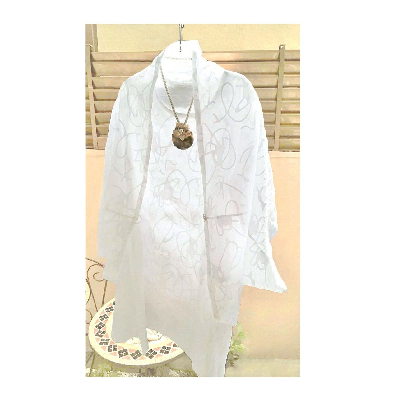 ジャガード織り★綿素材☆チュニックとカーディガン☆アンサンブル