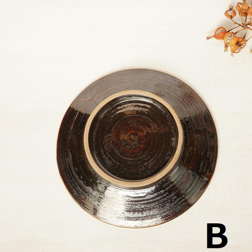 壺屋焼 幸陶器 『飛びカンナ グリーン』7寸皿 やちむん 大皿 幸陶器