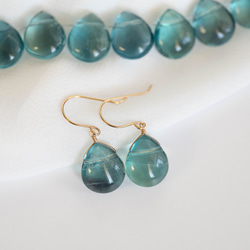 綺麗ブルーフローライトマーキスたわわピアスチャーム 綺麗ブルーフローライトマーキスたわわピアスチャーム