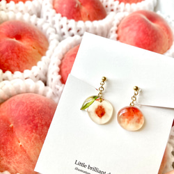 Peach earring｜白桃イヤリング・ピアス〔夏のフルーツ〕 1枚目の画像