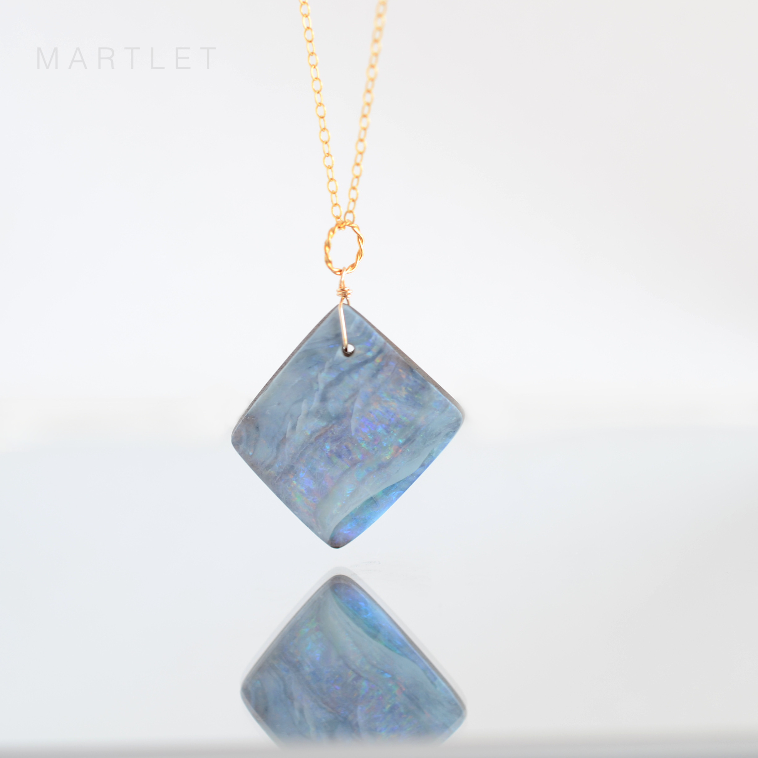 14kgf ボルダーオパール D 約25.5ct 天然石ペンダントトップ/ネックレス 10月誕生石