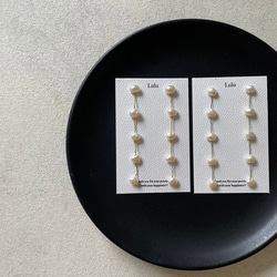 【繊細×上品】小さなバロック淡水パール ロングピアス/イヤリング 揺れる サージカルステンレス 結婚式 |5連|ゴールド 11枚目の画像