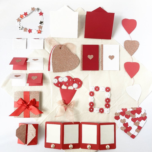 ✳︎ 赤×白✳︎アルバム 仕掛け パーツ 18パーツセット