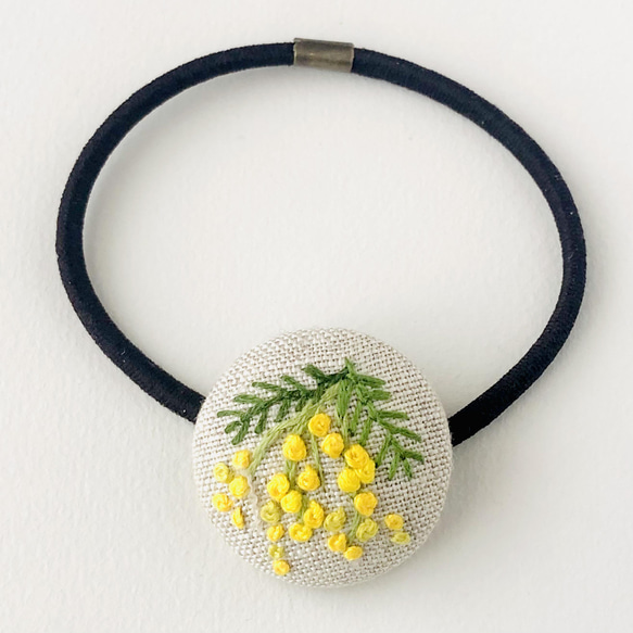 ミモザ 春デザイン ハート ヘアゴム 5548225a9fb87ca583f5f4d3aa69d6