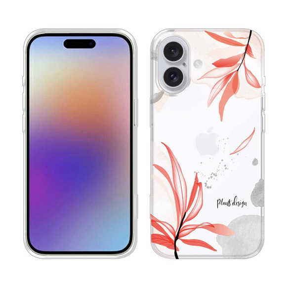 iPhone16e/iPhone16/iPhone16Pro 花柄 全機種対応☆TPUケース フランツデザイン No2 2枚目の画像