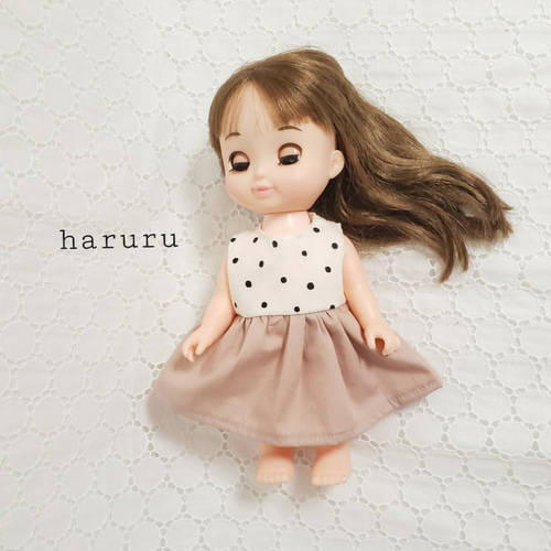 ワンピース ドット柄A 着せ替え ドールドレス 26cmサイズ 人形 服 