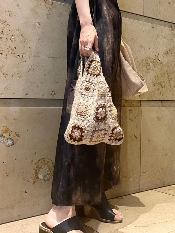 【beige color】　Granny square Bag 4枚目の画像