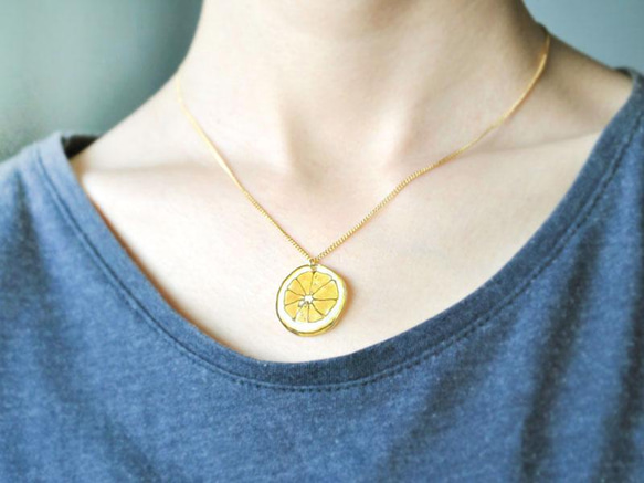 Lemon necklace｜レモンネックレス〔春夏のフルーツ〕 6枚目の画像