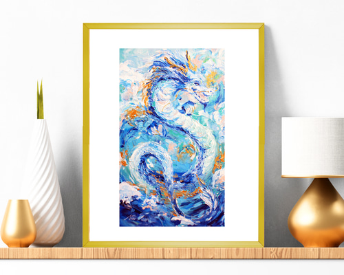 開運絵画　オリジナル　龍神様　蓮の花　守護天使　守護様からのメッセージ 開運絵画 オリジナル 龍神様 蓮の花 守護天使 守護様からの