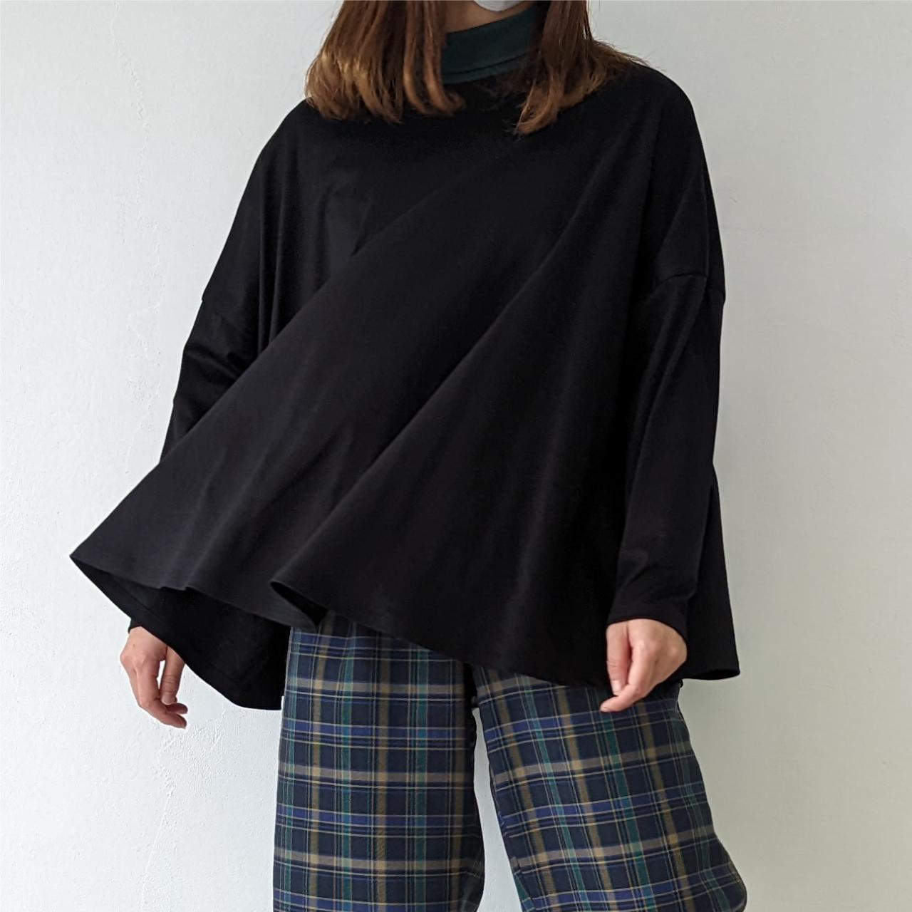 ≪送料無料≫［受注生産］ポンチョシルエットロングTシャツ(カラー選択可)