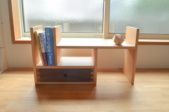 受注生産 職人手作り 本棚 ブックシェルフ 卓上収納 無垢材 木製