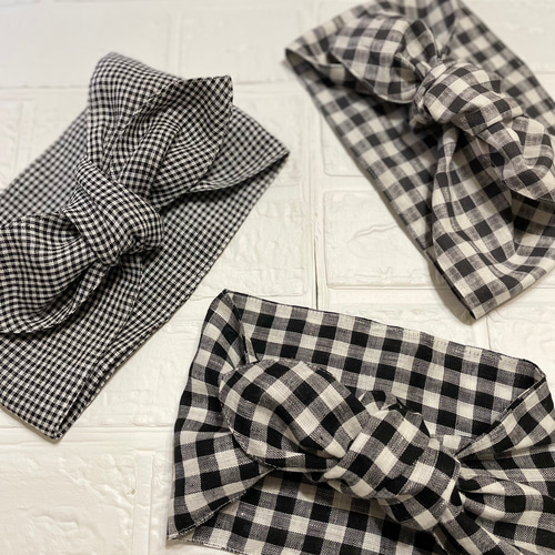 ☆新色追加 リネン100% ネッククーラーにもなるプチストール（ギンガム