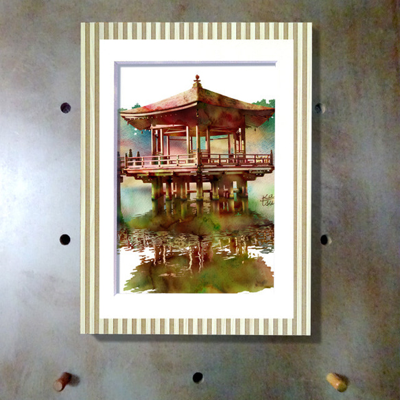 「浮御堂」奈良公園　日の出　撮影スポット　イラスト 3枚目の画像