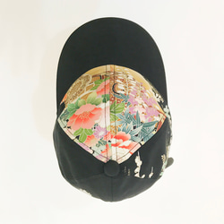着物キャップ　アンティークの絹の着物使用　日本の京都の職人が手仕事で制作　オンリーワン　プレゼントに最適 #7 6枚目の画像