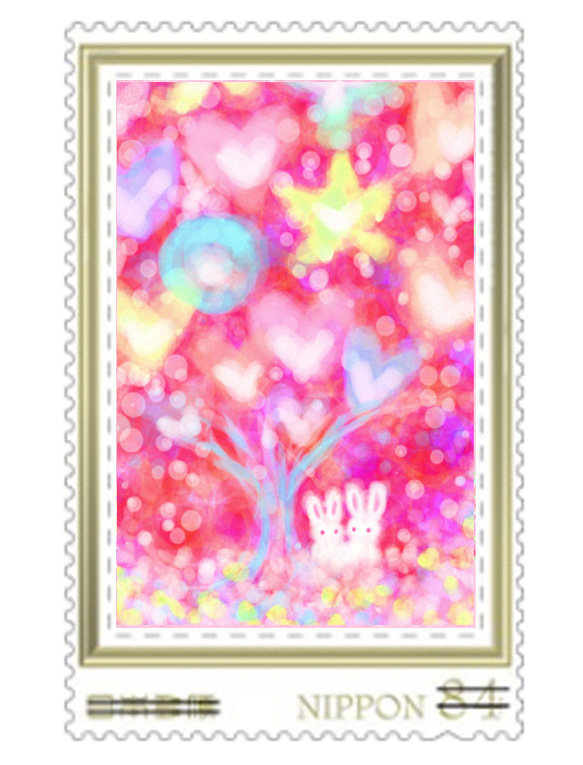 うさぎの84円切手4枚セット❀オリジナル❀ 2枚目の画像