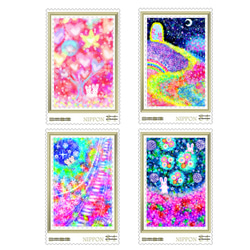 うさぎの84円切手4枚セット❀オリジナル❀ 1枚目の画像