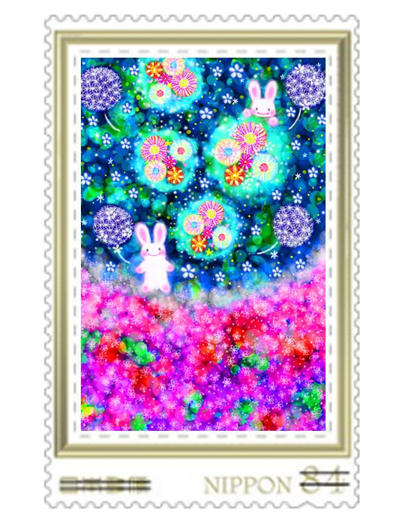 うさぎの84円切手4枚セット❀オリジナル❀ 5枚目の画像