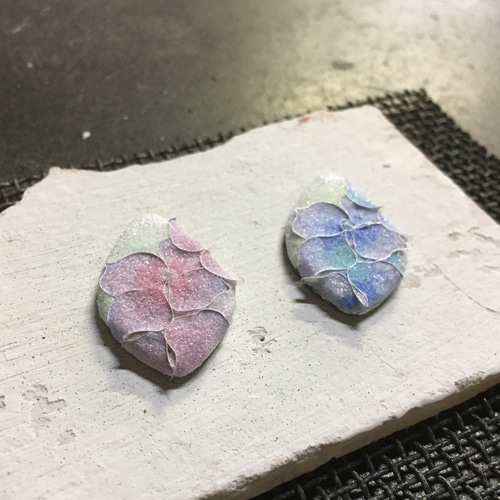 尾張七宝 極上ペンダント 紫陽花 青紫 ネックレス・ペンダント