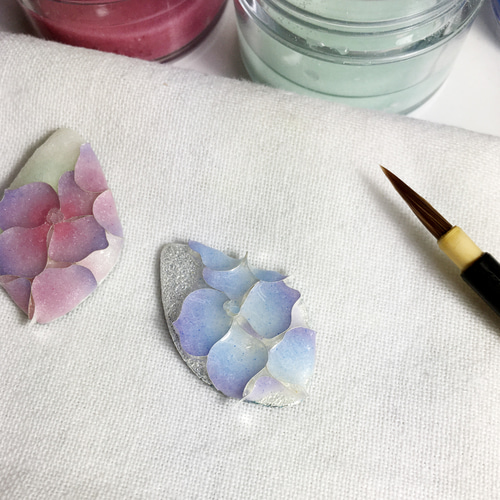 尾張七宝 極上ペンダント 紫陽花 赤紫 ネックレス・ペンダント