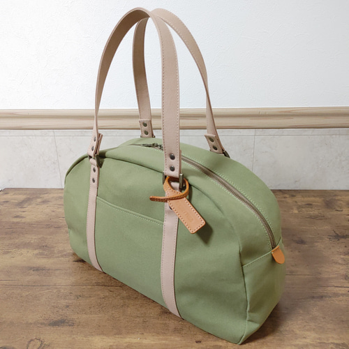 APRILE & APRILE グリーン ボストンバッグ APRILE & APRILE グリーン ボストンバッグ
