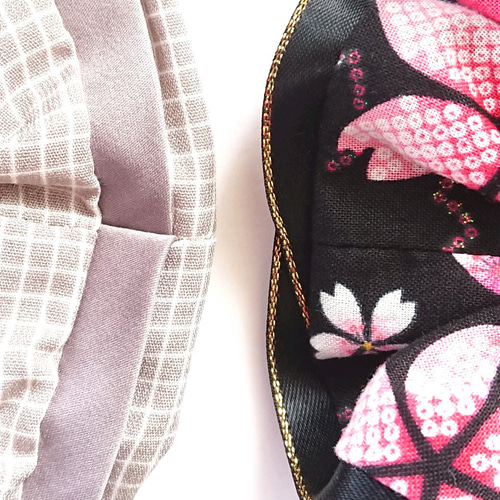 千鳥格子柄】リネン入りのナチュラル&エレガントな大人可愛いシュシュ