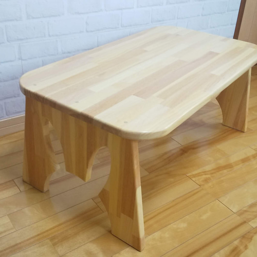 9㎝角脚ナチュラルウッドローテーブル・ベンチ［玄関　縁台　キッズテーブル］ 9㎝角脚ナチュラルウッドローテーブル・ベンチ［玄関 縁台 キッズ