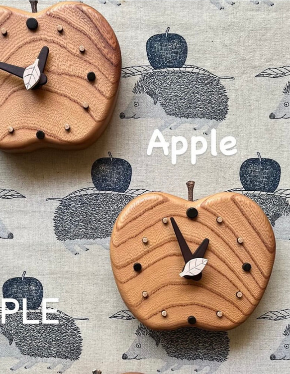 掛けても置いても‥…『りんご時計』 1枚目の画像