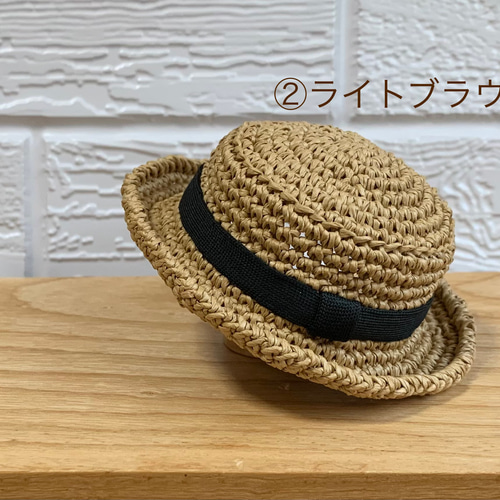 受注制作 】ぬい撮りに！ミニサイズ 麦わら帽子【 ナチュラル 、ライト