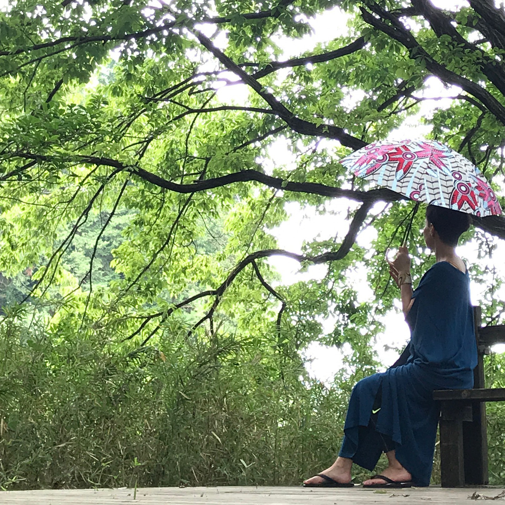 アフリカン　プリント　小さな日傘