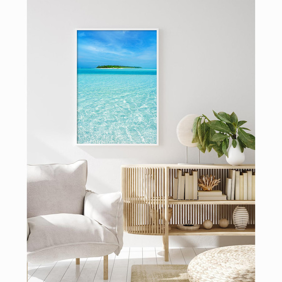 【海 ポスター】お部屋 玄関 飾り アートパネル 透明なビーチ 写真 インテリア雑貨 壁掛け 6枚目の画像