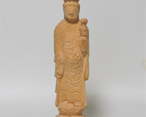 仏像 円空仏 木彫 十一面観音菩薩像（高さ30cm 着色) 【受注制作