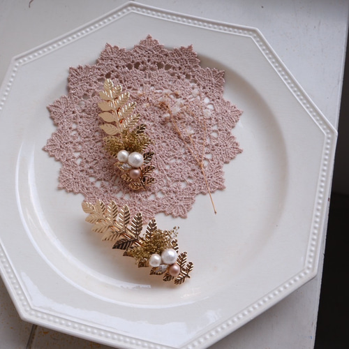 人気No.1作品* Antique Flower −Leaf −Barrette− ヘッドドレス