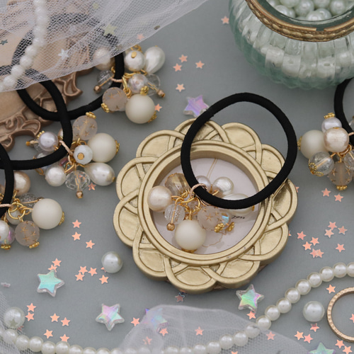 ジャラジャラヘアゴム  アンティークホワイト ジャラジャラヘアゴム アンティークホワイト