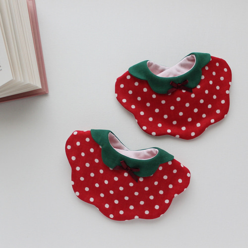 ハンドメイドスタイ　オーダースタイ　いちごあめ様 いちご スタイ サイズ 選択可 3サイズ 名入れ 刺しゅう スタイ